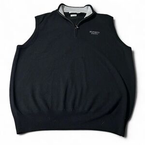 Men’s Peter Millar Sharks Tooth Golf Club Merino Wool Sweater Vest Black Large